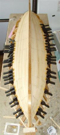Alexanders hull on assembly jig.
